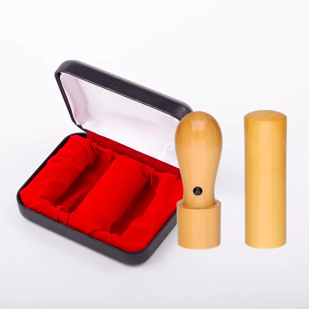 【法人印鑑2本セット】 天然あかね 実印(天丸 18mm) 銀行印(丸棒 16.5mm) 印鑑ケース付