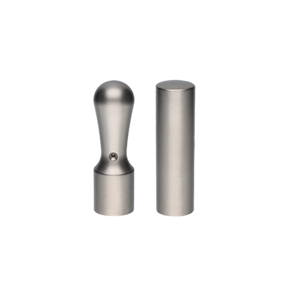 【法人印鑑2本セット】 ブラストチタン シルバー 実印(天丸 18mm) 銀行印(丸棒 16.5mm)