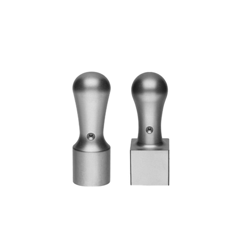 【法人印鑑2本セット】 ブラストチタン シルバー 実印(天丸 18mm) 認印(角印 21mm)