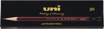 三菱鉛筆 ユニ (uni) 鉛筆 紙箱 [uni-K] 1ダース（12本入） [硬度：2H/H/HB/B/2B]