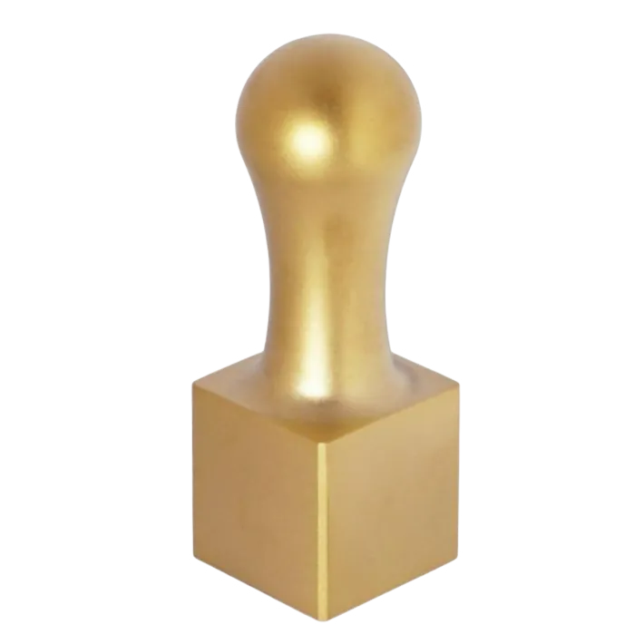 【チタンの印鑑】 角印／ブラストチタン ゴールド 24mm