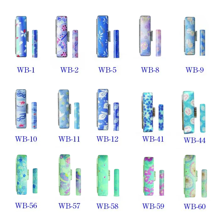 和ざいく 青タイプ 印鑑ケース付