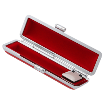 もみ革印鑑ケース レッド