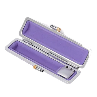 シャイニーもみ革印鑑ケース パープル