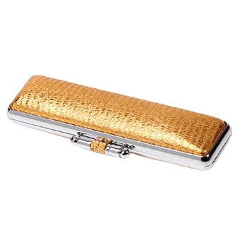 シャイニーもみ革印鑑ケース イエロー