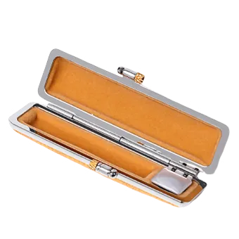 シャイニーもみ革印鑑ケース イエロー