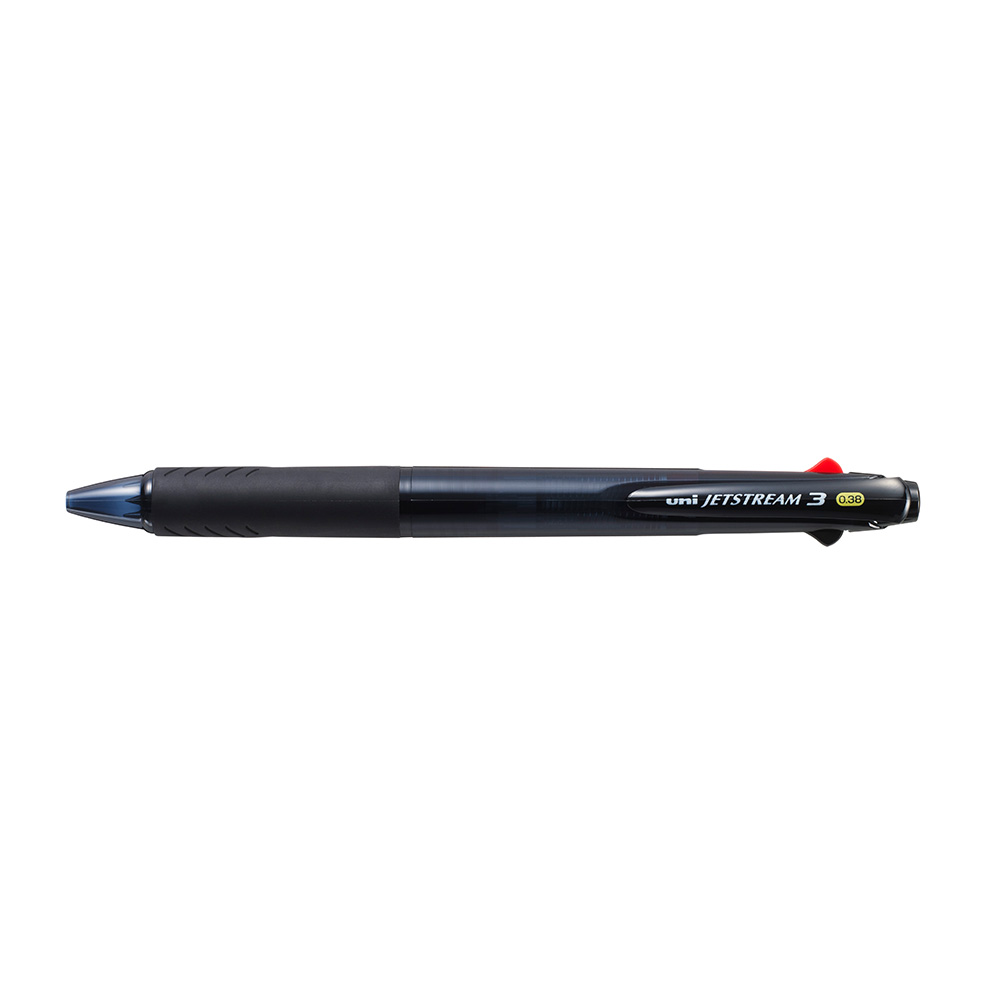 ボールペン ジェットストリーム 3色ボールペン 0.38mm 透明ブラック SXE340038.24 三菱鉛筆